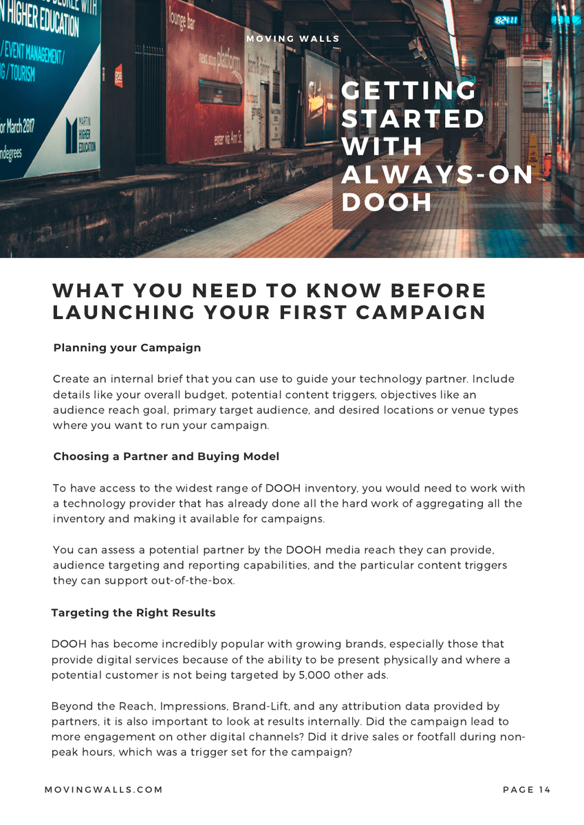 Always-On DOOH: The Case for Continuous Digital Out-of-Home Advertising - Page 14