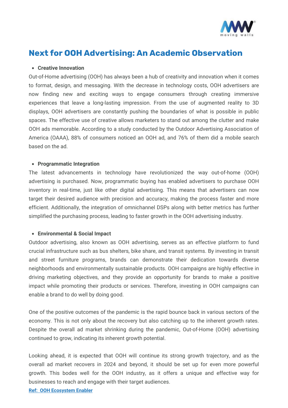 White Paper - WHY OOH MUST BE PART OF YOUR MARKETING PLAN; ADVANTAGES OF OOH MEDIA - Page 38